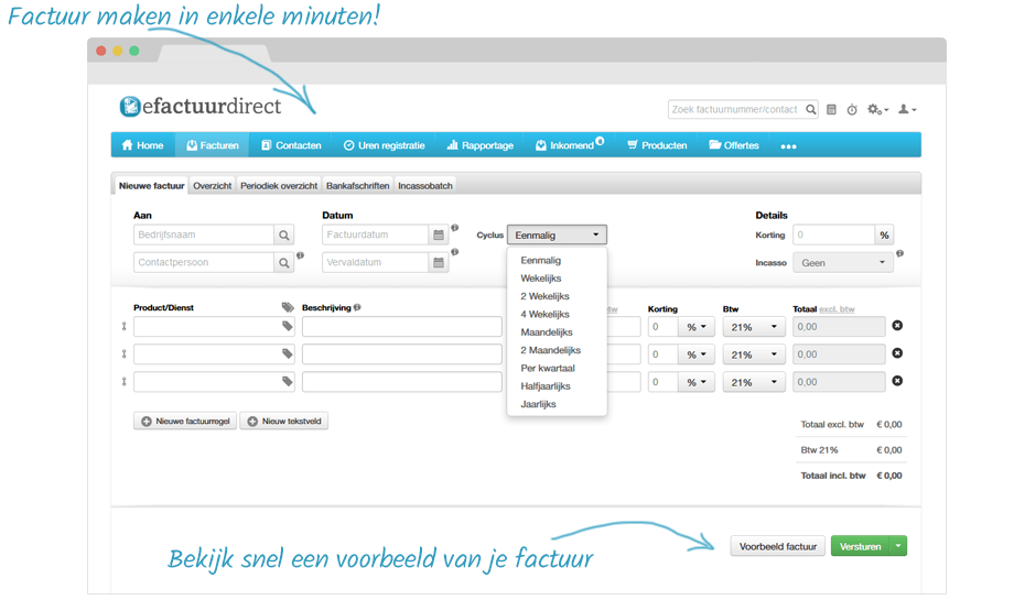 Factuur maken in enkele minuten